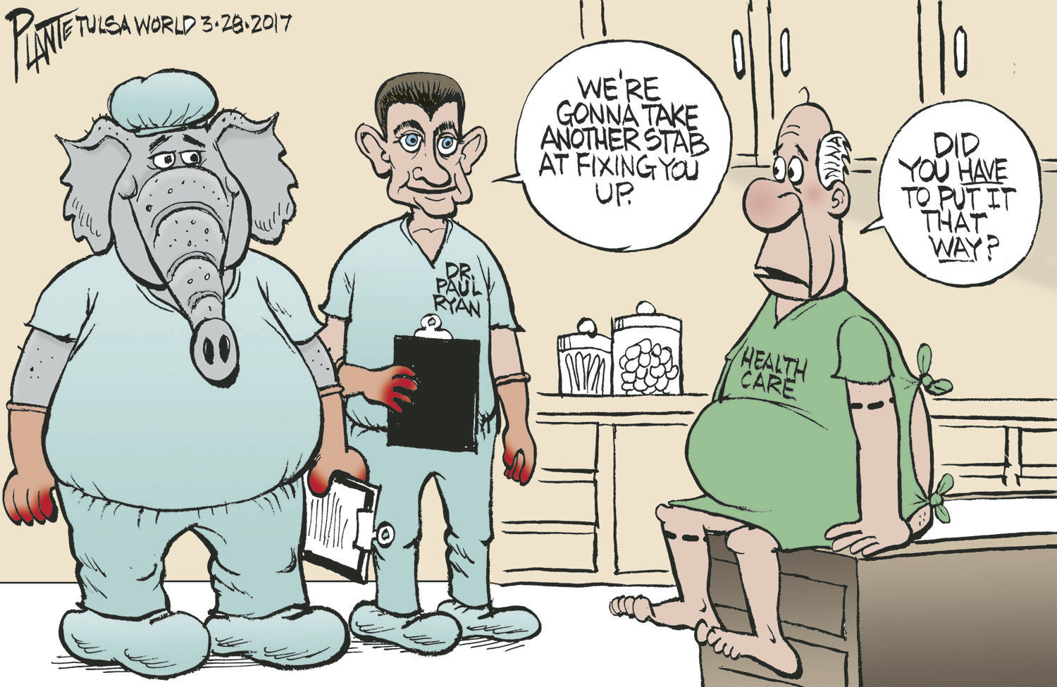 Bruce Plante Cartoon: Health Care stab